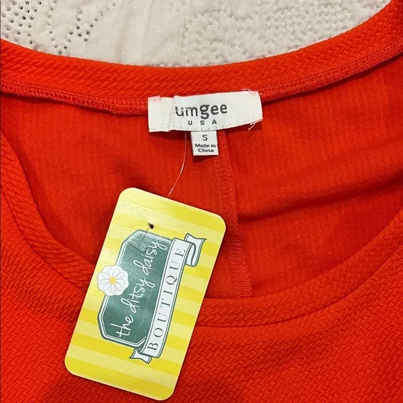 Umgee Bright Orange Sleeveless Fit-and-Flare Dress - Picture 2 of 11